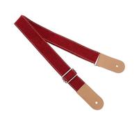 SWOOMEY Cotton and Genuine Leather Ukulele Strap Adjustable Shoulder Strap for Ukulele and Guitar Jujube Red Color