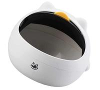 SWOOMEY Cute Cartoon Desktop Trash Can Mini Tiny Waste Bin with Lid for Office and Dormitory, White Pp Material for Storing Rubbish and Organizing Small Things