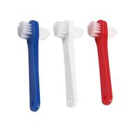 SWOOMEY Denture Toothbrushes Medium Bristles Small Head 3 Pack Dual Sided Comfortable Hold Designed for False Teeth and Retainers Cleaning