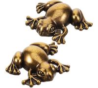 SWOOMEY Door Handle Pulls Rust Resistant Wardrobe Doors and for 2pcs Frog Shape Copper Material Versatile Design, Vintage Style Furniture Knobs Pull Handle Kitchen Cabinets for Room