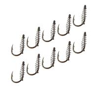 SWOOMEY Fishing Hooks Set 10Pcs Portable High-Carbon Steel Spring-Loaded Hooks for Silver Carp and Carp Fishing Gear