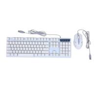 SWOOMEY Gaming Keyboard Mouse Combo Wired USB with Suspension Keycap Feeling and Waterproof Abs White Set 1200 Dpi for PC Gamer Office Use