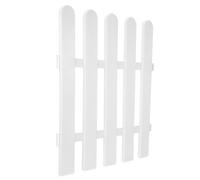 SWOOMEY Garden Plastic Fence Panel White Picket, Reinforced Round-Top 50Cm High X 40Cm Long, Decorative Outdoor Lawn Fence for Flowerbed and Driveway Edging