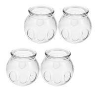 SWOOMEY Glass Cupping Cup Set 4Pcs Thick Glass Vacuum Suction Cups for Fire Therapy and Facial Body Care at Home