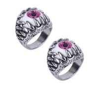 SWOOMEY Gothic Eyeball with Polished Edge and Scratch Resistant Finish 2pcs Red Metal Evil Eye Halloween or Christmas Accessories for Men for Male Friends
