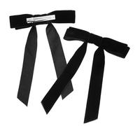 SWOOMEY Hair Clips and Multi-functional Use Velvet Hair Ribbon Bows 2 Pcs for Women with Secure Fastening Stylish Small Black for Weddings and Daily Wear