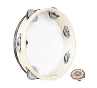 SWOOMEY Hand Held Tambourine Drum Jingles Hand Drum Music Instrument Tambourine for Parties Dances Concerts