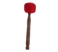 SWOOMEY Hand-made Wooden Singing Bowl Mallet Stick for Meditation Hard-to-break and Easy to Hold Buddhist Sound Bowl Accessory with Soft Pu Head Red Colour