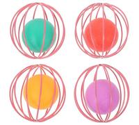 SWOOMEY Interactive Plastic Cat Balls Chase and Play 4pcs for Indoor Cats Fun Kitten Supplies Random Colour Pack Random Color