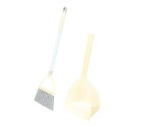 SWOOMEY Kids Mini Broom and Dustpan Set for Home Cleaning Lightweight Plastic Cleaning Tools Yellow Color for Pretend Play and Housekeeping for Toddlers and Young Children