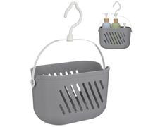 SWOOMEY Kitchen and Bathroom Plastic Hanging Basket with Hook Storage Organizer Wall Mounted Space-Saving Shower Caddy with Hollow Drainage 8.27X5.51X5.12 Inches