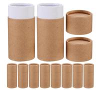 SWOOMEY Kraft Paper Cylinder Boxes with Surface Paper Laminating Tube 10pcs Yellow Portable and Multifunctional Packaging for Essential Oil and Incense Sticks