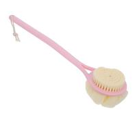 SWOOMEY Long-Handled Back Scrubber Brush with Net-Shaped Bath Ball for Shower Exfoliating and Rubbing Back, Made of Sturdy Pbt and Pp Materials with Hanging Hole Design for Easy Storage