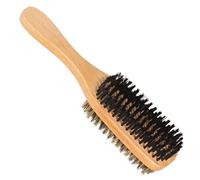 SWOOMEY Mens Double-sided Beard Brush with Boar Bristles and Beech Wood Handle, Exfoliating Skin and Growth, Barber Supply for Home or Shop Use
