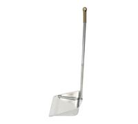 SWOOMEY Metal Dust Pan Only Iron Long Handle Rounded Folded Edges for Fine Debris and Powder Home Use