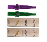 SWOOMEY Metal Kazoos Set 2pcs Paper Tubes, Musical Instruments Mouth Harmonica Toy for Music Performance, Suitable for Beginners and Guitar Ukulele Players