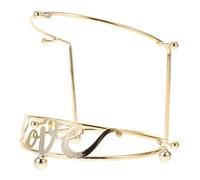 SWOOMEY Metal Tiara Display Stand 2 Tiers and Dual Hooks, Elegant Gold Crown Headband Holder for Convenient Storage and Wedding Hair Accessories Organiser