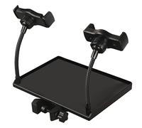 SWOOMEY Microphone Stand Tray with Clamp and Phone Holder Multi-functional Sound Card Shelf for Live Streaming Recording Karaoke and Performance Durable Design with Raised Edges Compact