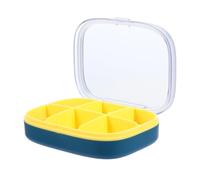 SWOOMEY Mini Travel Pill Organizer Box Portable Plastic Medicine Case with 6 Compartments Lightweight Abs Material for Travelling and Office Use