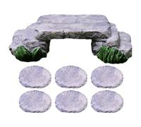SWOOMEY Miniature Bridge Model for Succulent Pot Grey Resin Stepping Stone Creative Artistic Design for Indoor and Outdoor Garden Decoration