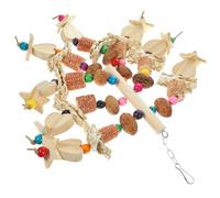 SWOOMEY Natural Wooden Parrot Chewing Safe Material with Hanging Design to Exercise the Bird's Beak for Small Parrots and Birds for Foraging and Biting Play