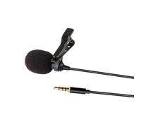 SWOOMEY Omnidirectional Clip-on Lavalier Microphone for Mobile Phone and Pc Recording 3.5mm Mini Mic 2 Black and 2 Red Foam Windscreens Suitable for Interviews and Podcasts