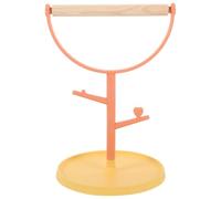 SWOOMEY Parrot Training Rack with Stable Base and Wide Application Wooden and Plastic Bird Perch Stand Suitable for Floor and Bird Cage Use Sturdy Interactive Training Perch for Parrots