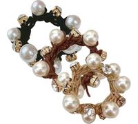 SWOOMEY Pearl Hair Ties Elegant Simple Style Accessories 3pcs Elastic Hair Ropes Comfortable Cloth Material and Smooth Texture, Fashionable Ponytail Holders and Women