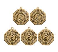 SWOOMEY Pendants with Retro Style Brass Eight-diagram Pattern Multipurpose 5pcs Hanging Adornments and Good Decorative Effects for DIY Making and Handicraft
