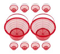 SWOOMEY Plastic Fruit Picking Basket 10Pcs with Handle, Strawberry Basket for Outdoor Harvest and Market Use, Multi Functional Design, Easy to Clean