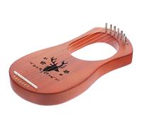SWOOMEY Portable 7-string Wooden Lyre Harp for Beginners, Professional Metal String Music Instrument with Wood Body, Suitable for Adult Music Practice and Performance