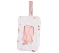 SWOOMEY Portable Baby Wipes Container Bag with Hanging Loop Lightweight Polyester-Cotton Wet Tissue Dispenser for Travel and Can Be Hung on Stroller Cartoon Cute Design
