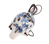 SWOOMEY Portable Ceramic Alto Ocarina 6-hole Beginner Wind Instrument with Beautiful Sound, Creative Retro Style Mini Ocarina for Children Music Practice