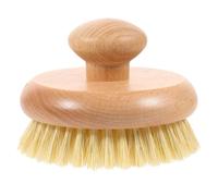 SWOOMEY Portable Handle Bathing Brush Round Sisal Head and Chinese Cherry Wood Handle, Practical Cleaning and Froth Producing Bath Scrubber for Shower and Body Exfoliating