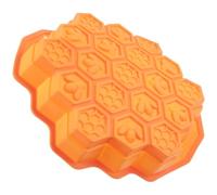 SWOOMEY Premium Silicone Honeycomb Cake Mold Non-Stick Baking Mould for Creative Cake Making and DIY Soap Craft Eco-Friendly Heat Resistant Orange Bakeware Tool