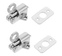 SWOOMEY Pull Ring Gate Latch Lock 2Pcs Spring Loaded Automatic Bolt Latch Zinc Alloy for Bedroom and Window Security