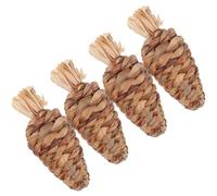 SWOOMEY Rabbit Chew Toys and Keeping Pets Active in Cage 4pcs Water Grass Brown Natural Pet Toys for Stress Relief for Hamsters and Bunnies