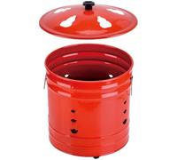 SWOOMEY Red Enamel Incinerator Barrel for Outdoor Burning with Creative Appearance, Easy to Use and Suitable for Sacrifices and Praying for Blessings in Garden or Temple