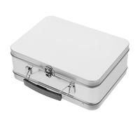 SWOOMEY Retro Tinplate Lunch Box with One-Piece Flip-Top Handle 8.07X5.91X2.95 Inch Metal Container for Snacks and Food Holder at Work
