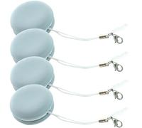 SWOOMEY Screen Cleaning Cloths with Silicone Material Macaron Shape 4pcs Clean Stains and Remove Dust and Convenient Lanyard for Electronic Products and Eyeglasses for On-the-go Use