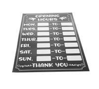 SWOOMEY Self-Adhesive Hour Signs, Erasable and Business Hours Sign, 12 X 8 Inch, Black, Designed for Restaurant and Retail Door Display