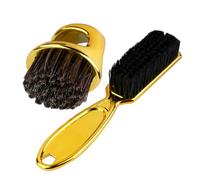 SWOOMEY Set of 2 Neck Dust Brushes for Men Barber Haircut Duster Brushes Long Handle and Ring Handle, Gentle on Skin, Nylon and Abs Material, for Removing Loose Hair and Beard Grooming