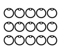 SWOOMEY Silicone Dog Tag Silencers for Reducing Noise for Pet Dog Cat 15pcs Black Round Stretchable Rings that Protect Metal Tag Edges