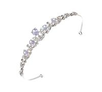 SWOOMEY Silver Rhinestone Hair Accessories Alloy Wedding Headpiece Elegant Bridal Crown Tiara for Brides and Bridesmaids for Anniversary Or Valentine's Day