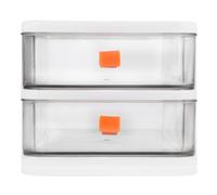 SWOOMEY Small Desk Organizer White Desktop Organizer with 2 Layers and Multi-deck Drawer Design, Portable Made of Pp and Tpe, Convenient for Sorting and Storage in Living Room Or Study