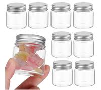 SWOOMEY Small Glass Jars with Lids Multi-functional Storage Containers 20pcs 50ml Compact Design Made of Glass and Aluminum, Airtight Sealed Lids for Food, Spices, and Can Be Stored
