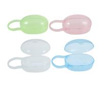 SWOOMEY Storage Case with Convenient Carry 5pcs Universal Fit Pacifier Holder Made of Healthy Pp Material Random Color for Travel and Home Use