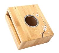 SWOOMEY Teapot Warmer Base with Candle Warmer Function Bamboo and Iron Multi-purpose for Heating Food and Brewing Tea, Ceramic Tea Stove Holder for Keeping Warm in Home and Kitchen