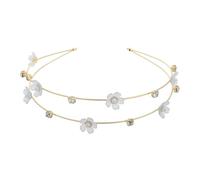 SWOOMEY Trendy Floral Headband for Women, Lightweight Double Layer Alloy Hairband with Rhinestones, Comfortable for Wear, for Festivals and Cosplay