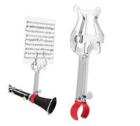 SWOOMEY Trumpet Lyre Clip for Clarinet Durable Music Holder with Coated Clamp Secure Attachment for Sheet Music Compatible with Marching Band Instruments Prevents Scratches